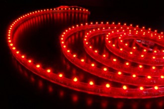 Светодиодная  влагозащищенная бокового свечения,335-Красная,60LEDs/M,6W/m,IP-68, 12V DC, 5M- бобина
